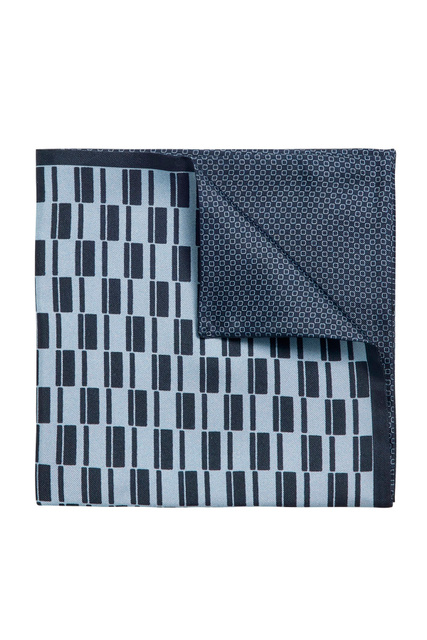 Шелковый платок с принтом|Основной цвет:Синий|Артикул:50474724 | Фото 1