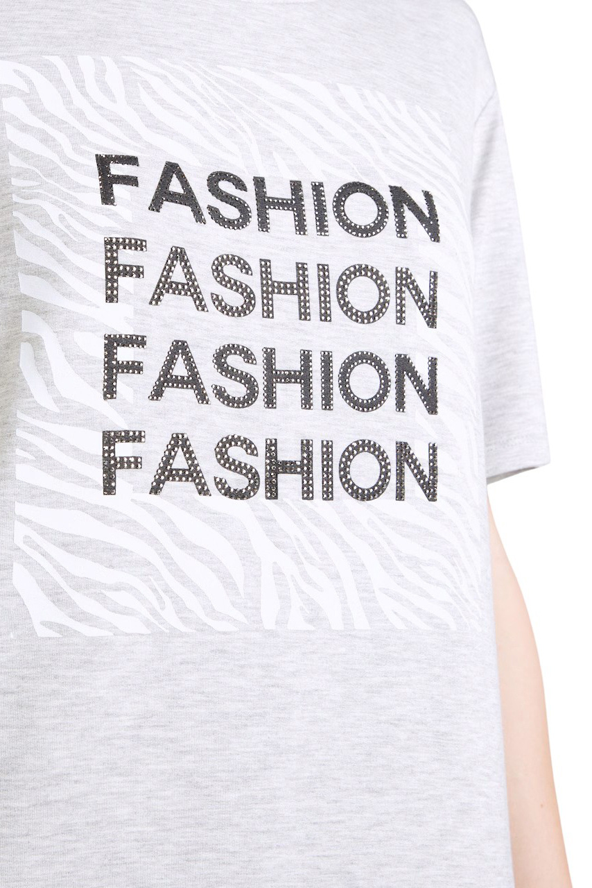 Женский Monari Футболка с принтом и стразами (цвет ), артикул 808806 | Фото 5