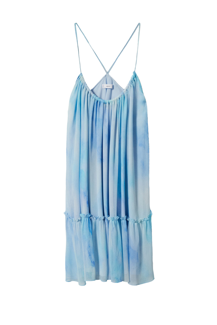 Шифоновое платье FORMEN с оборками|Основной цвет:Голубой|Артикул:27007135 | Фото 1