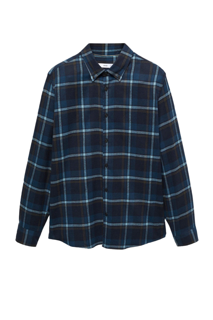 Рубашка ANDIOL стандартного кроя в клетку|Основной цвет:Синий|Артикул:57065951 | Фото 1