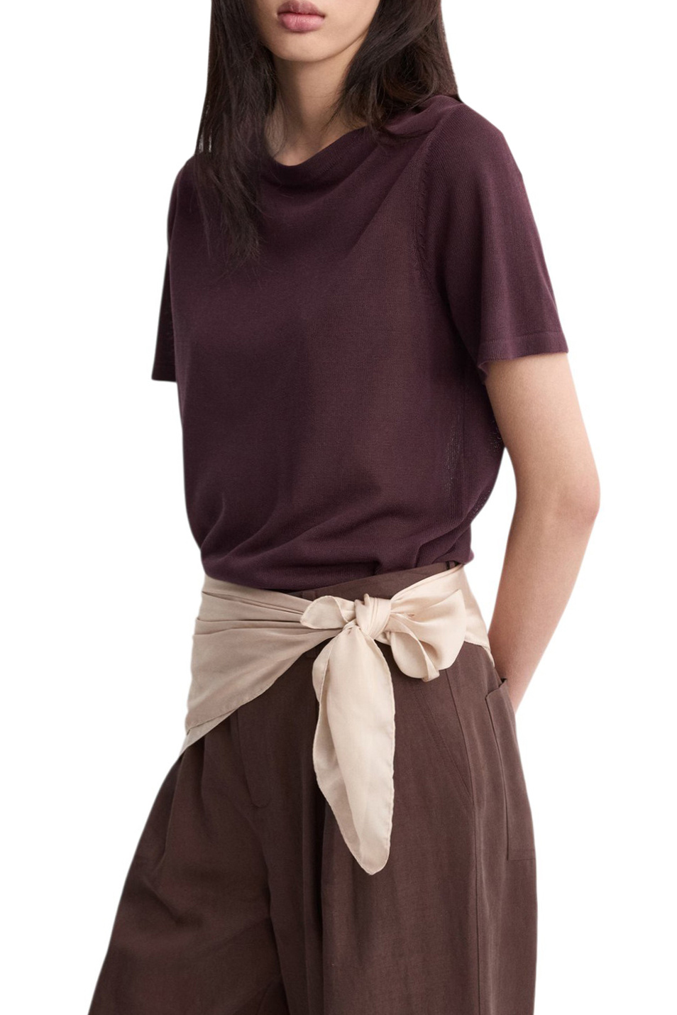 Женский Mango Джемпер TENCYM однотонный (цвет ), артикул 27045820 | Фото 3