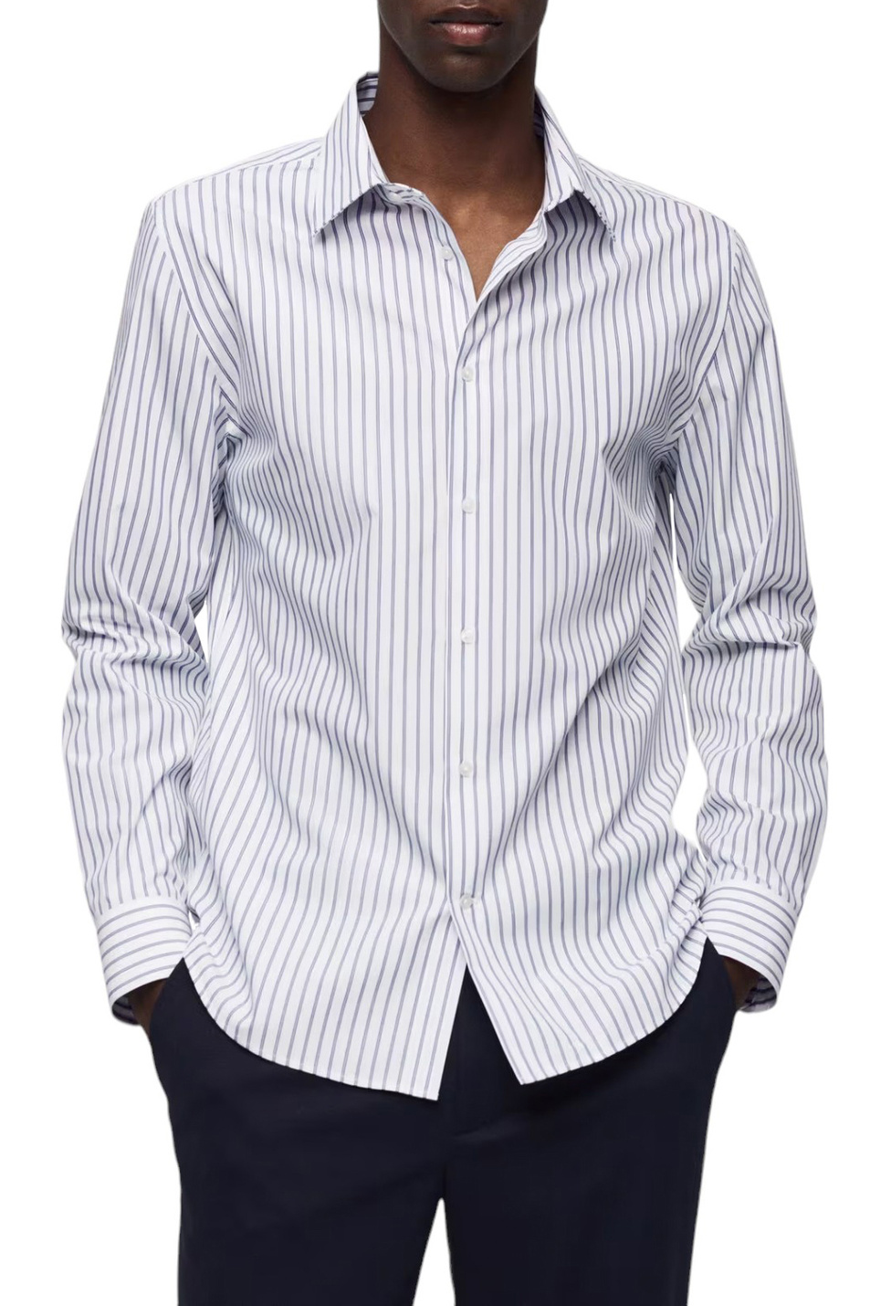 Мужской Mango Man Рубашка SANLUCAR из смесового хлопка в полоску (цвет ), артикул 67024449 | Фото 3