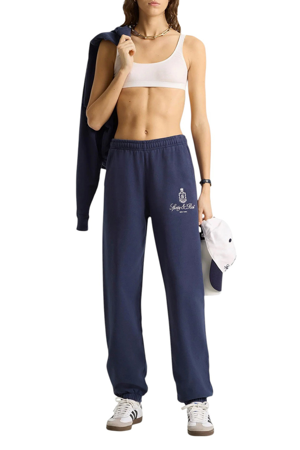 Женский Sporty & Rich Брюки из хлопка (цвет ), артикул PA036606231BL106 | Фото 2