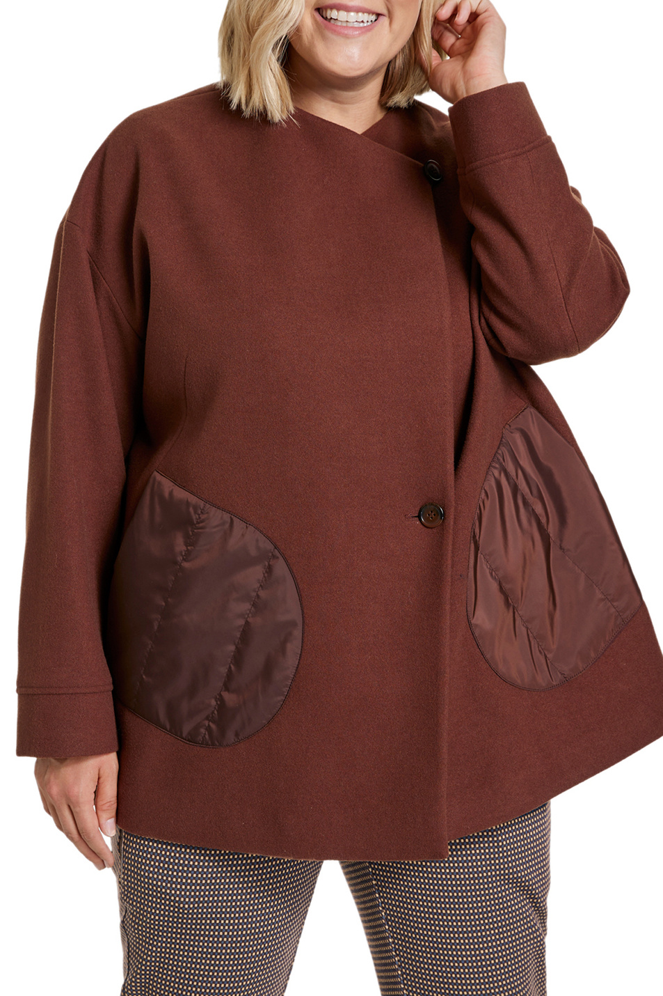 Samoon Короткое пальто со стегаными деталями (цвет ), артикул 150019-21507 | Фото 3