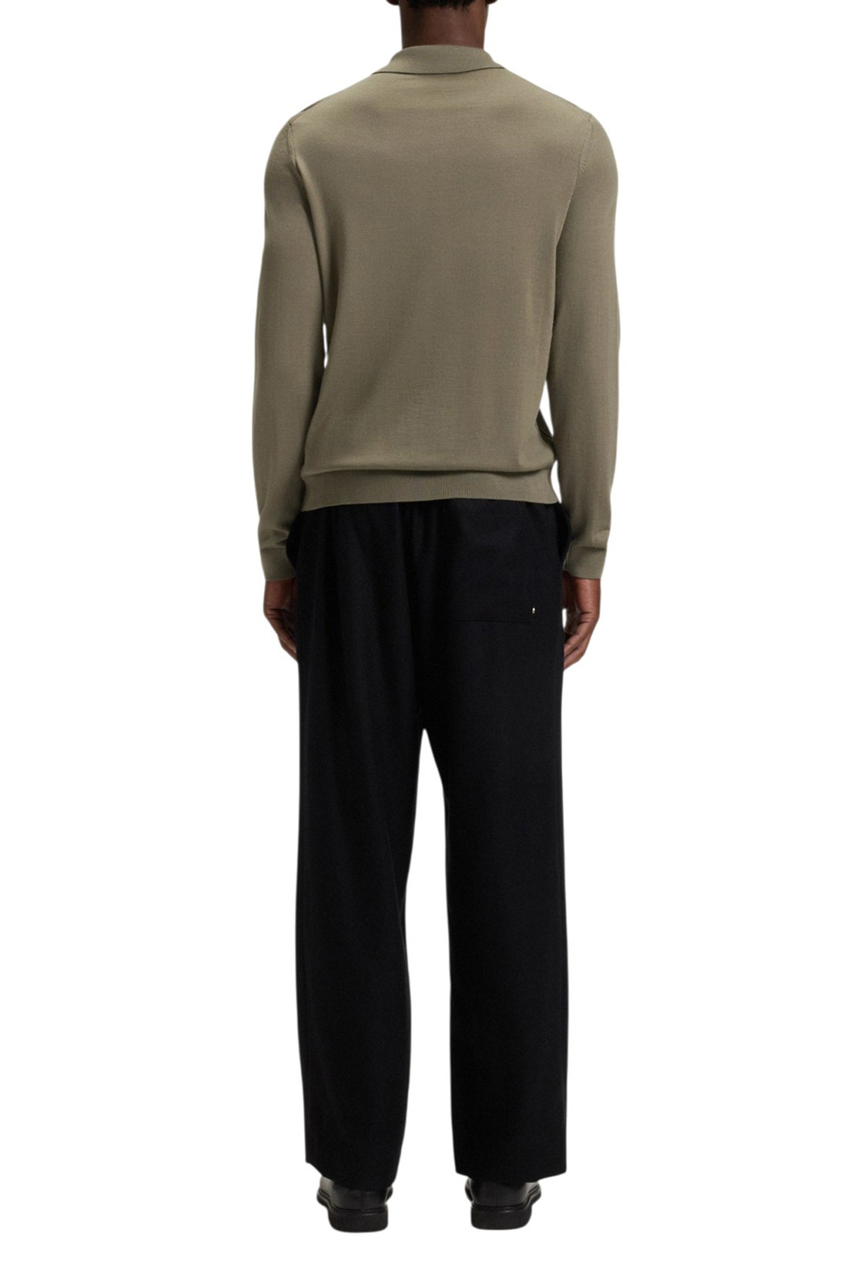 Джемпер поло из шерсти|Основной цвет:Хаки Мужской BOSS Джемпер поло из шерсти (цвет ), артикул 50476355 | Фото 4