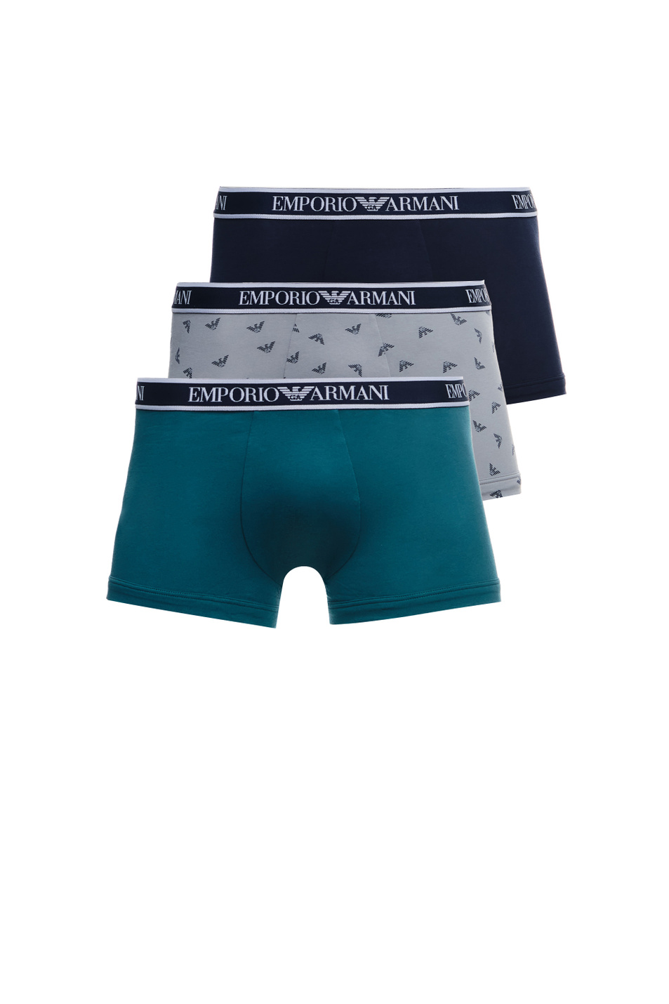 Мужской Emporio Armani Набор из 3 трусов с логотипом на поясе (цвет ), артикул 111357-3R717 | Фото 1