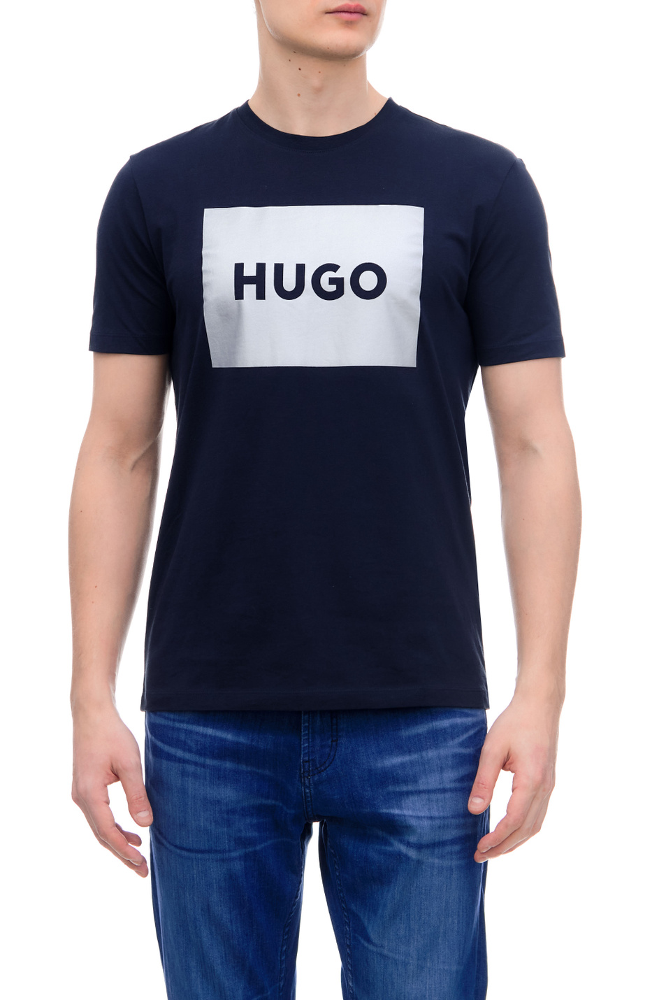 Мужской HUGO Футболка прямого кроя с логотипом (цвет ), артикул 50484783 | Фото 1