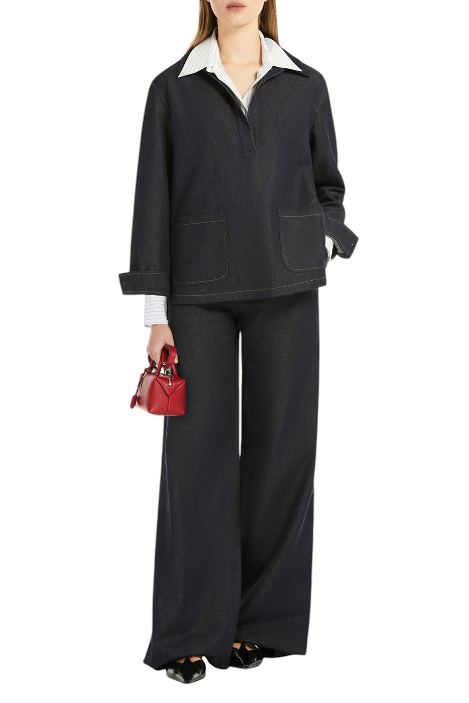 Женский Max Mara Блузка AMICO из хлопка и льна (цвет ), артикул 2516191031 | Фото 2