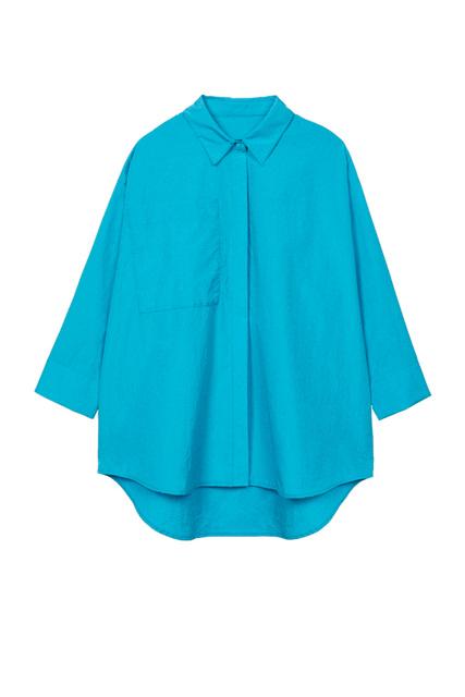 Рубашка свободного кроя|Основной цвет:Голубой|Артикул:197503 | Фото 1