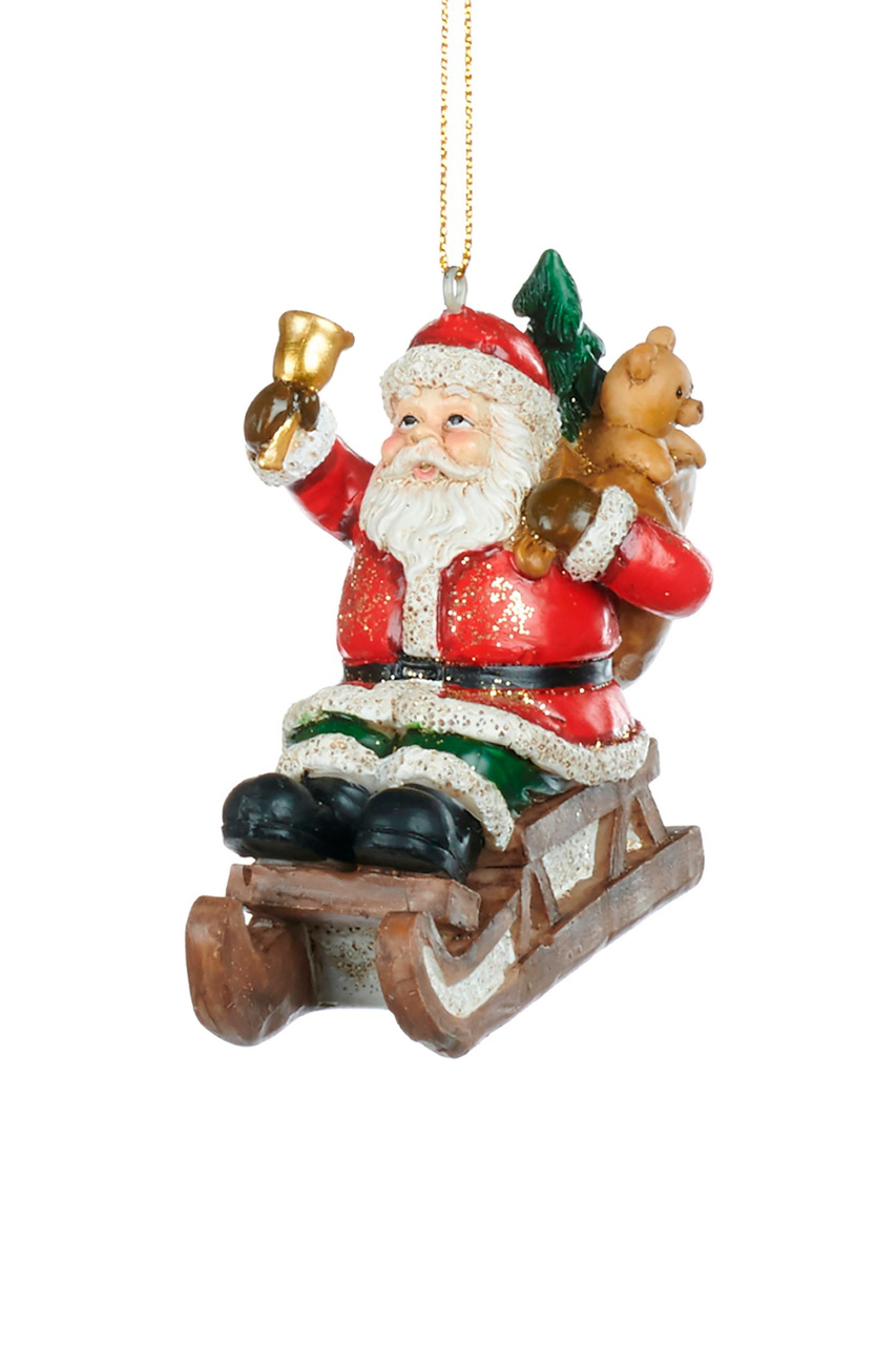 Елочная игрушка "Санта на санях", 8 см|Основной цвет:Разноцветный|Артикул:MC 37018_2 | Фото 1