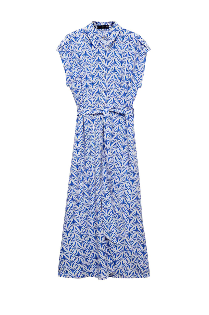 Платье-рубашка APPLE с принтом|Основной цвет:Синий|Артикул:67028644 | Фото 1