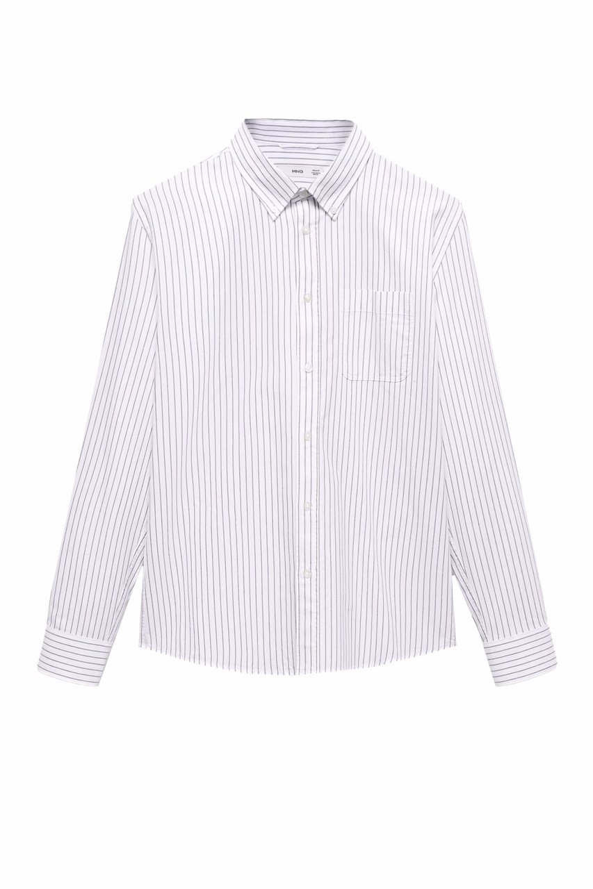 Рубашка KODAK из натурального хлопка в полоску|Основной цвет:Белый|Артикул:67030631 | Фото 1