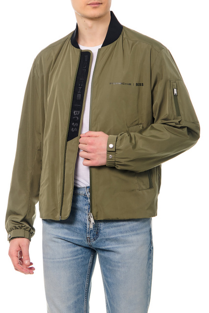 Куртка прямого кроя из водоотталкивающего материала|Основной цвет:Зеленый|Артикул:50464957 | Фото 2