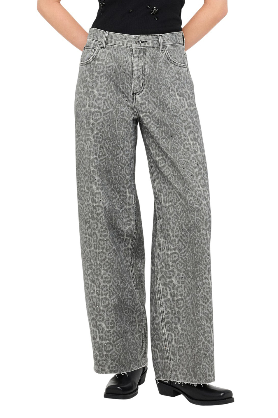 Женский Liu Jo Джинсы с принтом и стразами (цвет ), артикул MF5333T160A | Фото 3