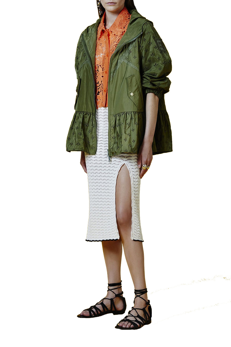 Ermanno Firenze Вязаная юбка с разрезом (цвет ), артикул D38ETGN18COT | Фото 3