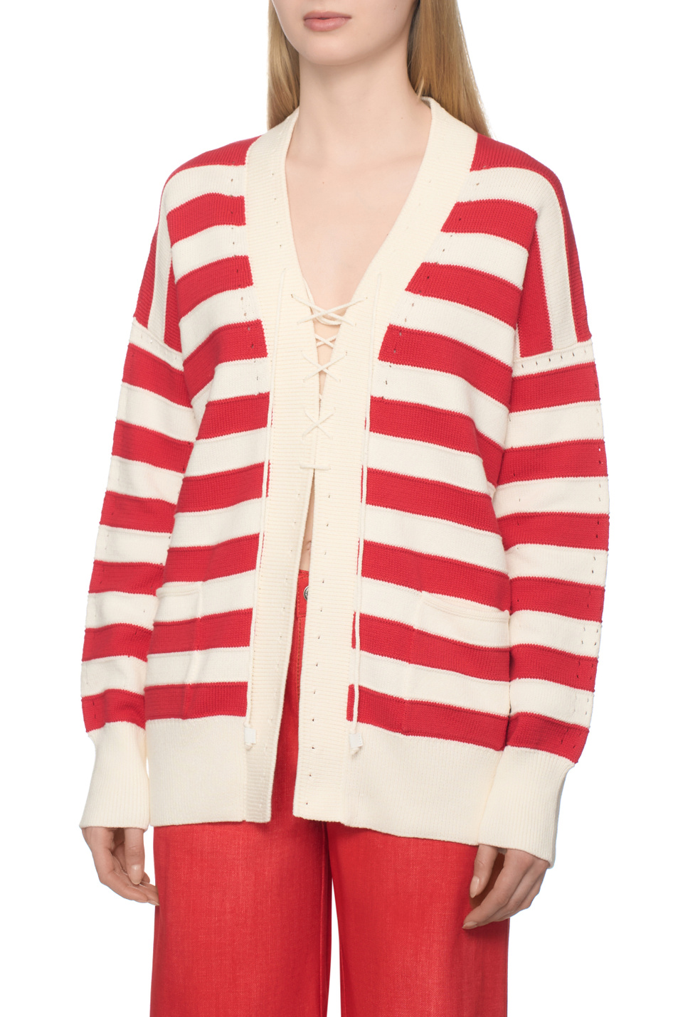 Женский ERMANNO SCERVINO Кардиган в полоску (цвет ), артикул D485N311IFD | Фото 4