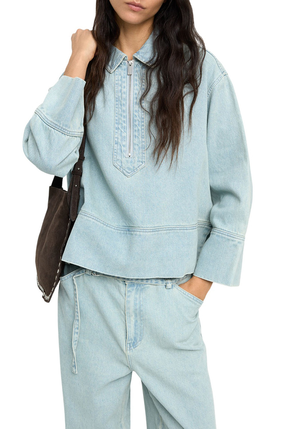 Женский Parfois Рубашка джинсовая с застежкой-молнией (цвет ), артикул 239138 | Фото 3