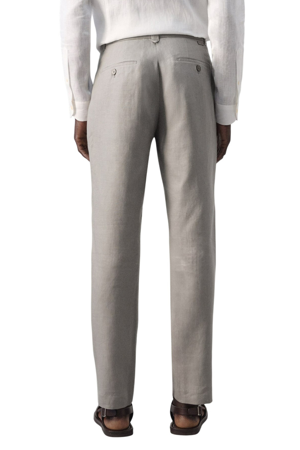 Мужской Mango Man Брюки OYSTER из льна (цвет ), артикул 27026711 | Фото 4