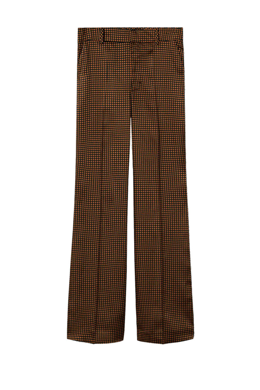 Атласные брюки LEONARDA с принтом|Основной цвет:Коричневый|Артикул:37045967 | Фото 1