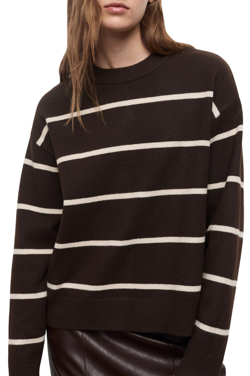 Джемпер MARINA в полоску|Основной цвет:Коричневый Женский Mango Джемпер MARINA в полоску (цвет ), артикул 17007789 | Фото 3