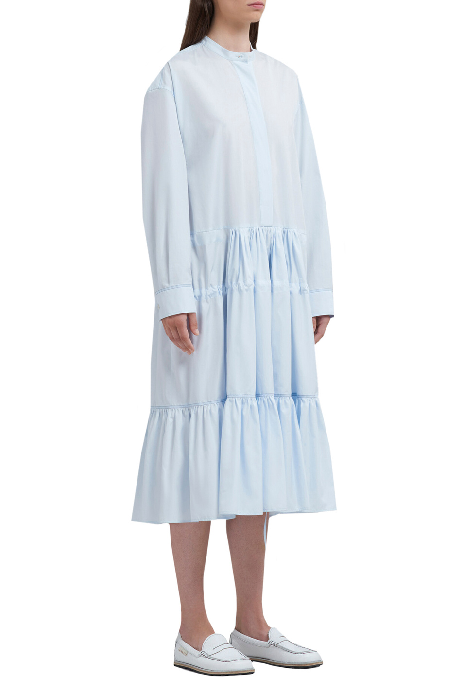 Женский Marni Платье из натурального хлопка с оборками (цвет ), артикул ABMA0804A1-UTCZ56 | Фото 3