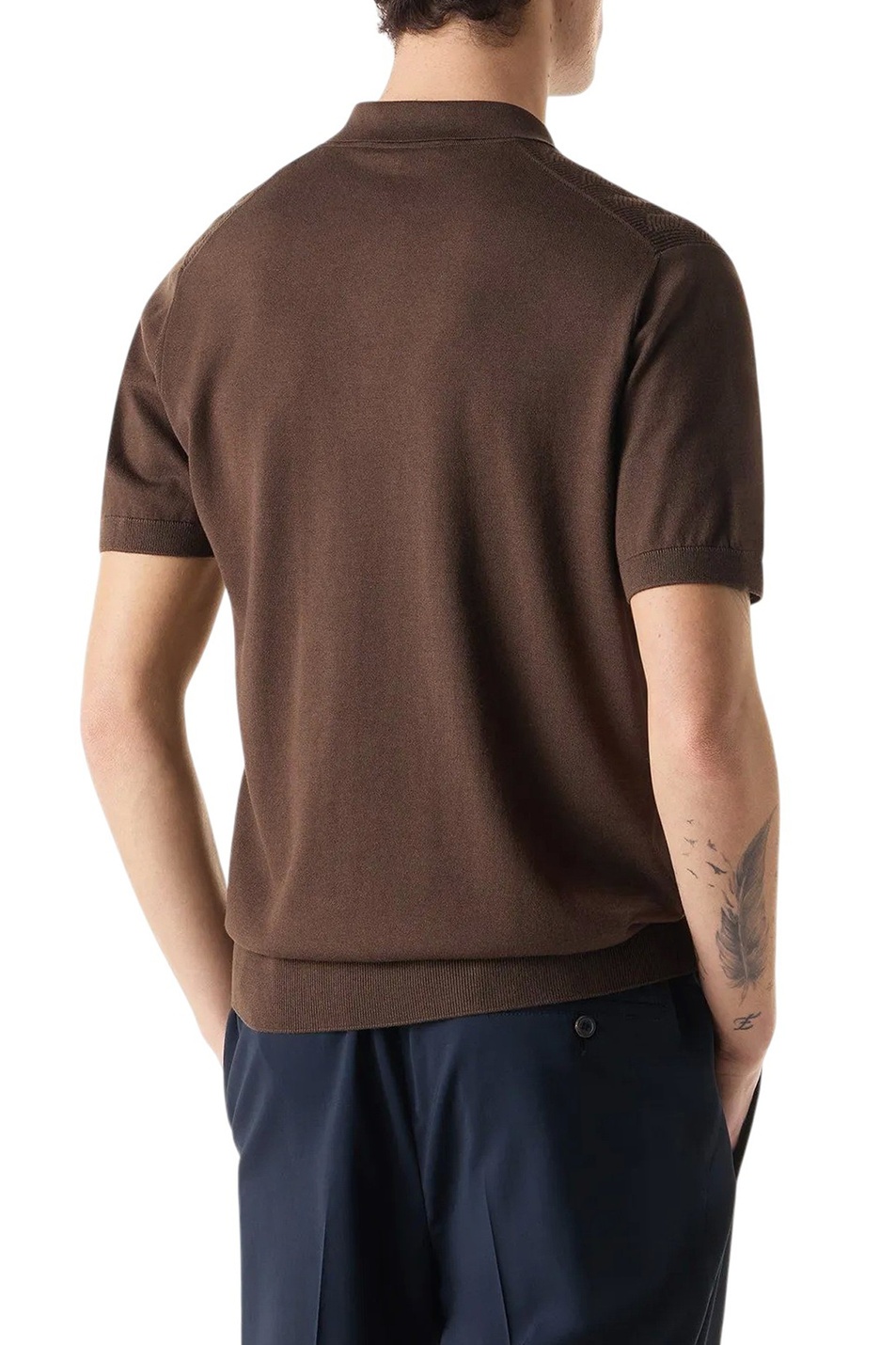 Мужской Corneliani Поло из шелка и хлопка (цвет ), артикул 27M554-2725167 | Фото 4