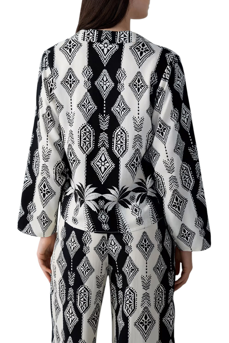 Женский Etam Пижамная рубашка NALANI с завязками (цвет черный), артикул 6550654 | Фото 3