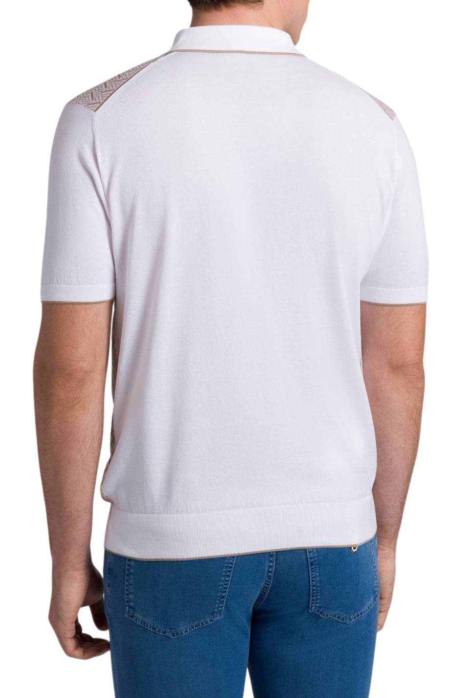 Мужской Stefano Ricci Поло из хлопка и шелка (цвет ), артикул K212040P31-F26196 | Фото 4