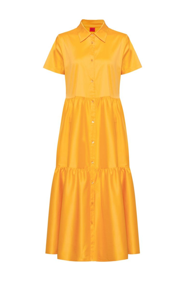 HUGO Платье-рубашка Ennish с воланами из смесового хлопка (цвет ), артикул 50451103 | Фото 1
