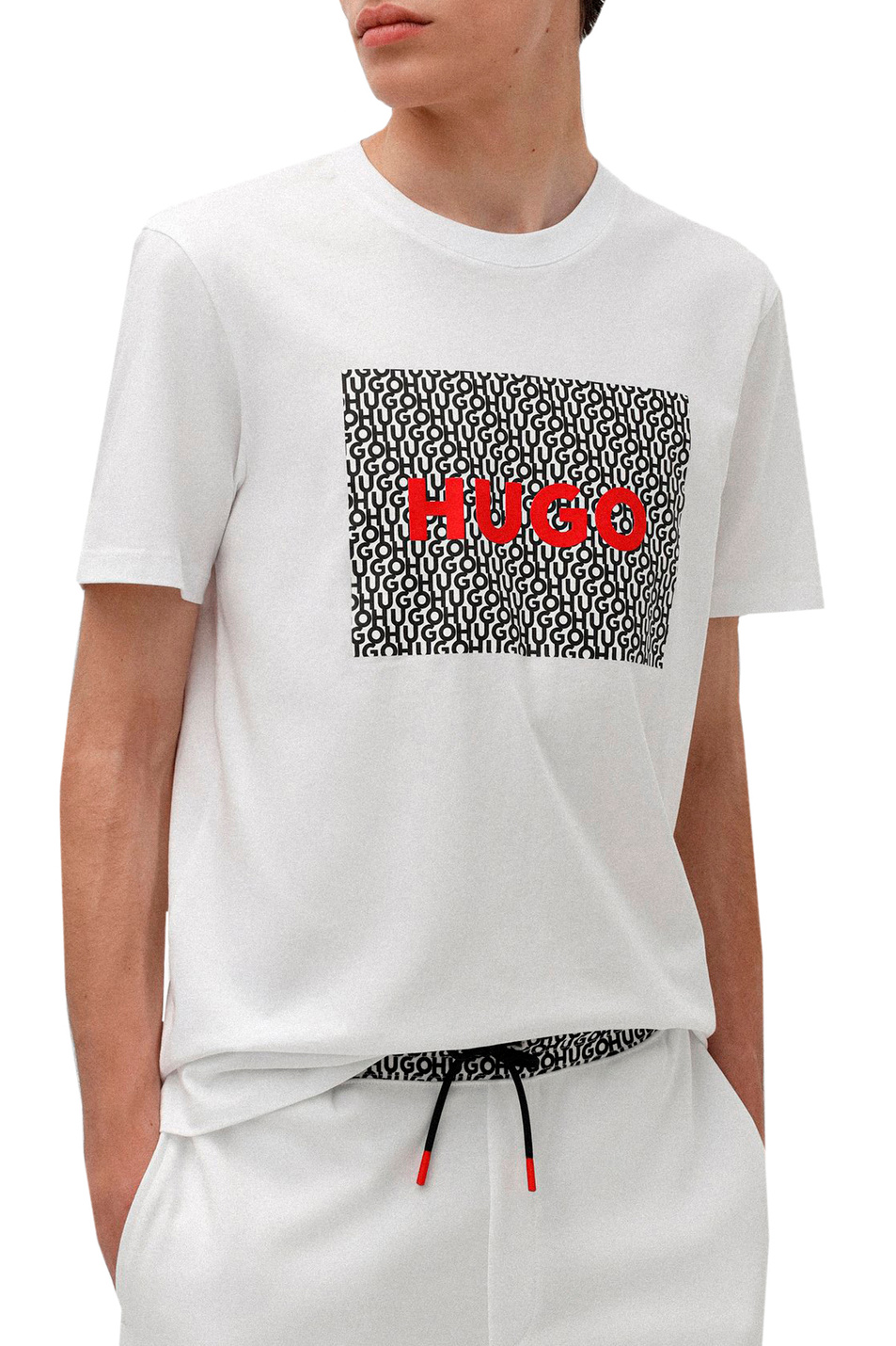 Мужской HUGO Футболка прямого кроя с лого (цвет ), артикул 50471672 | Фото 3