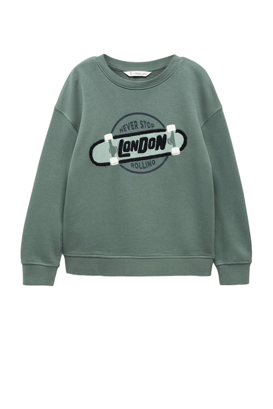 Мальчикам Mango Kids Свитшот LONDON из натурального хлопка с принтом (цвет ), артикул 57093257 | Фото 1