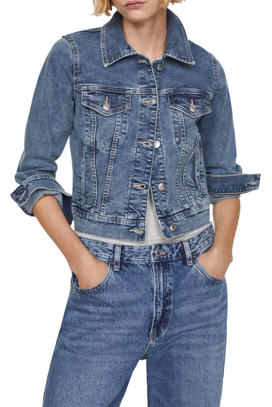 Женский Mango Куртка VICKY джинсовая с карманами (цвет ), артикул 67085733 | Фото 3