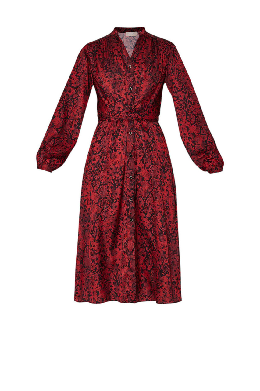 Платье-рубашка с принтом|Основной цвет:Красный|Артикул:MF3429T5958 | Фото 1