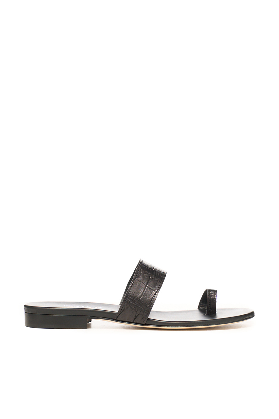 Шлепанцы из кожи крокодила|Основной цвет:Черный Женский Kiton Шлепанцы из кожи крокодила (цвет ), артикул D57813N0010209004 | Фото 1