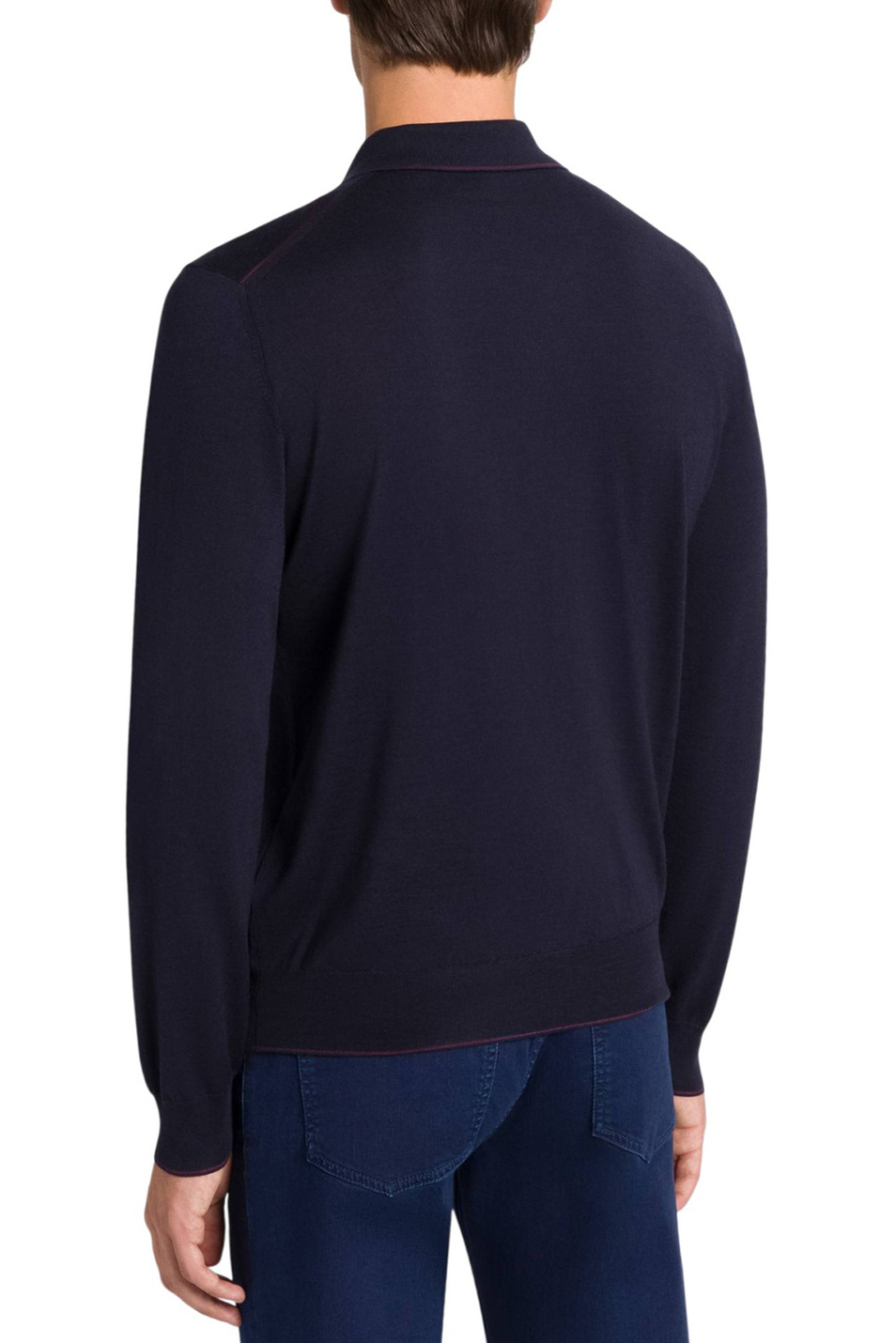 Джемпер поло из шерсти и шелка|Основной цвет:Синий Мужской Stefano Ricci Джемпер поло из шерсти и шелка (цвет ), артикул KE08016P30-E25372 | Фото 4