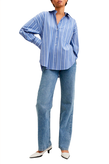 Рубашка RAYI в полоску|Основной цвет:Голубой|Артикул:27081097 | Фото 2