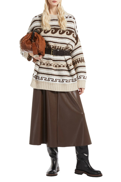 Удлиненный свитер DIZZY из шерсти и мохера с узором|Основной цвет:Мультиколор|Артикул:53660923 | Фото 2