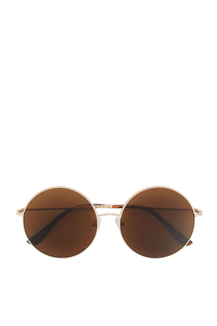 Солнцезащитные очки в круглой оправе|Основной цвет:Золотой|Артикул:189769 | Фото 2