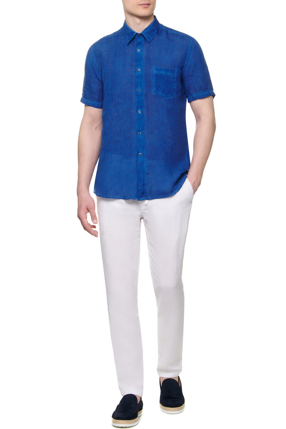 Мужской 120% Lino Рубашка из чистого льна (цвет ), артикул V0M13680000115S00 | Фото 2
