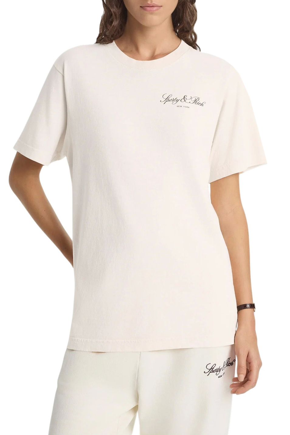 Женский Sporty & Rich Футболка Vendome из хлопка (цвет ), артикул TO04365232WH37 | Фото 3
