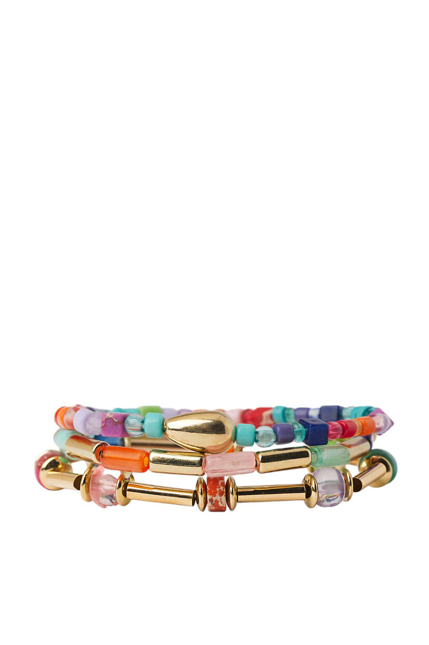 Набор эластичных браслетов в комплекте из 3 шт|Основной цвет:Разноцветный|Артикул:218615 | Фото 1