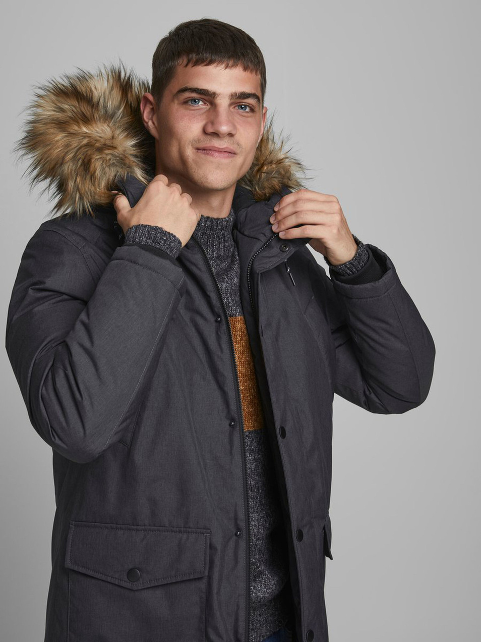 Мужской Jack & Jones Куртка с капюшоном с искусственным мехом (цвет ), артикул 12174383 | Фото 6