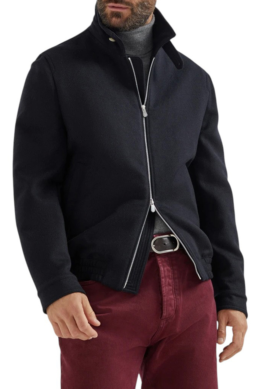 Куртка из шерсти|Основной цвет:Синий Мужской Brunello Cucinelli Куртка из шерсти (цвет ), артикул MY4966379 | Фото 4