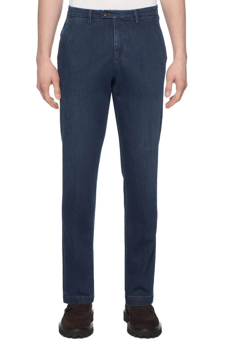 Джинсы из эластичного хлопка|Основной цвет:Синий Мужской Corneliani Джинсы из эластичного хлопка (цвет ), артикул 274ED1-2720171 | Фото 4