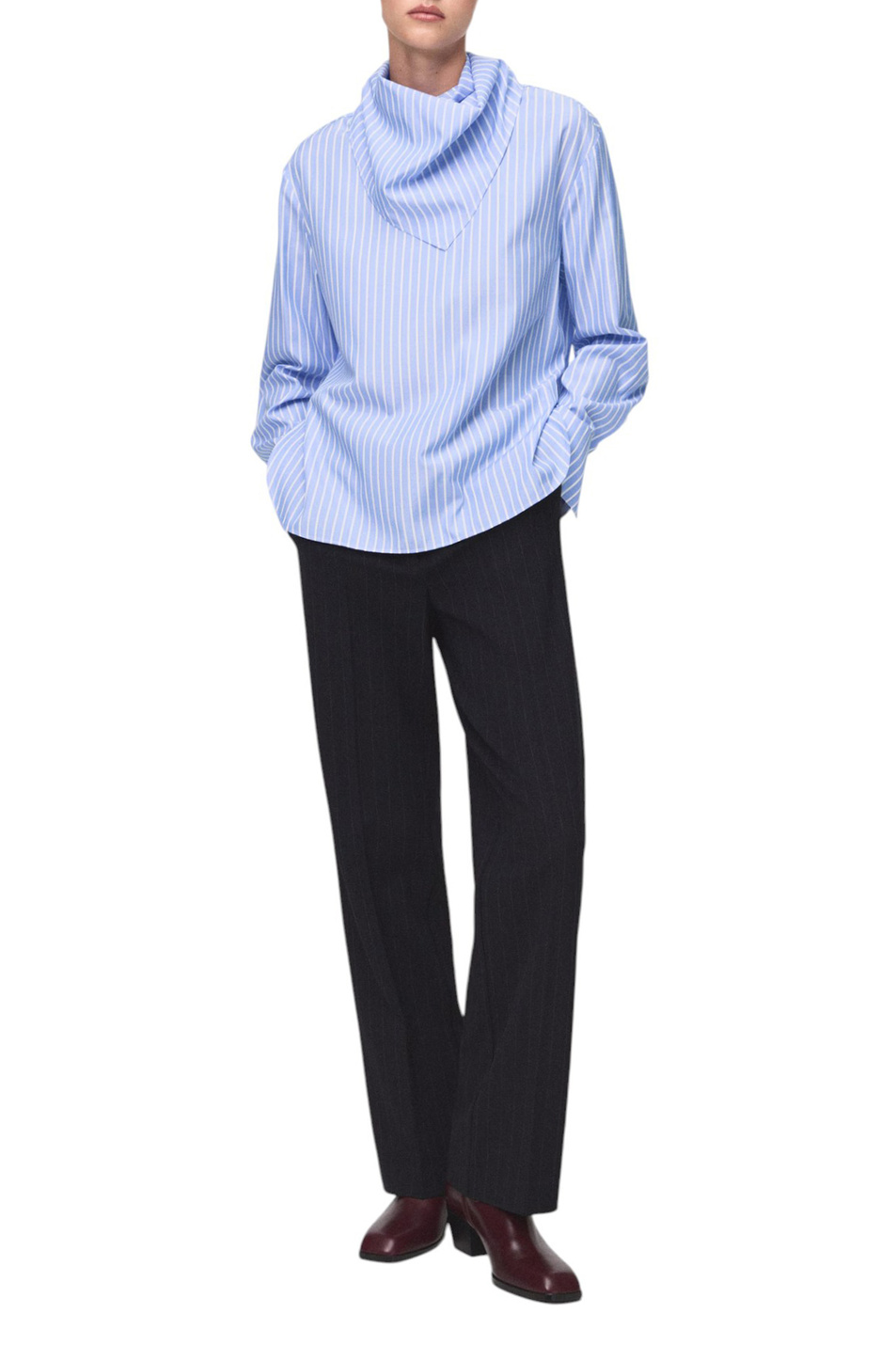 Блузка KIKE в полоску|Основной цвет:Голубой Женский Mango Блузка KIKE в полоску (цвет ), артикул 17095808 | Фото 2