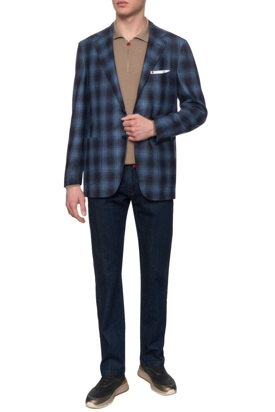 Мужской Kiton Джемпер поло из кашемира и шелка (цвет ), артикул UMKX05ZS1889001 | Фото 3
