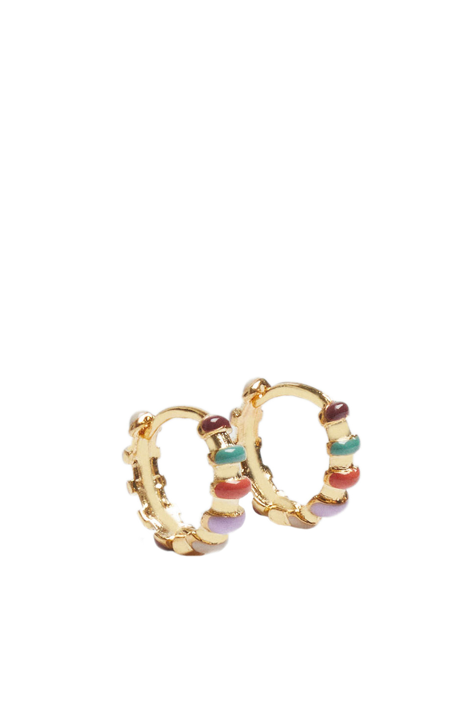 Parfois Маленькие серьги-кольца с цветными вставками (цвет ), артикул 191121 | Фото 1