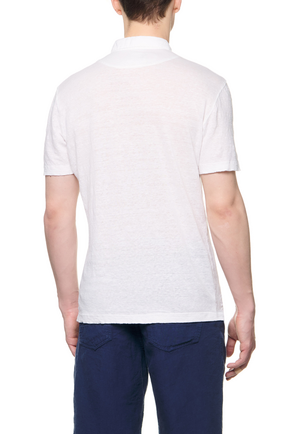 Мужской 120% Lino Рубашка поло из чистого льна (цвет ), артикул V0M7282000E908S00 | Фото 4