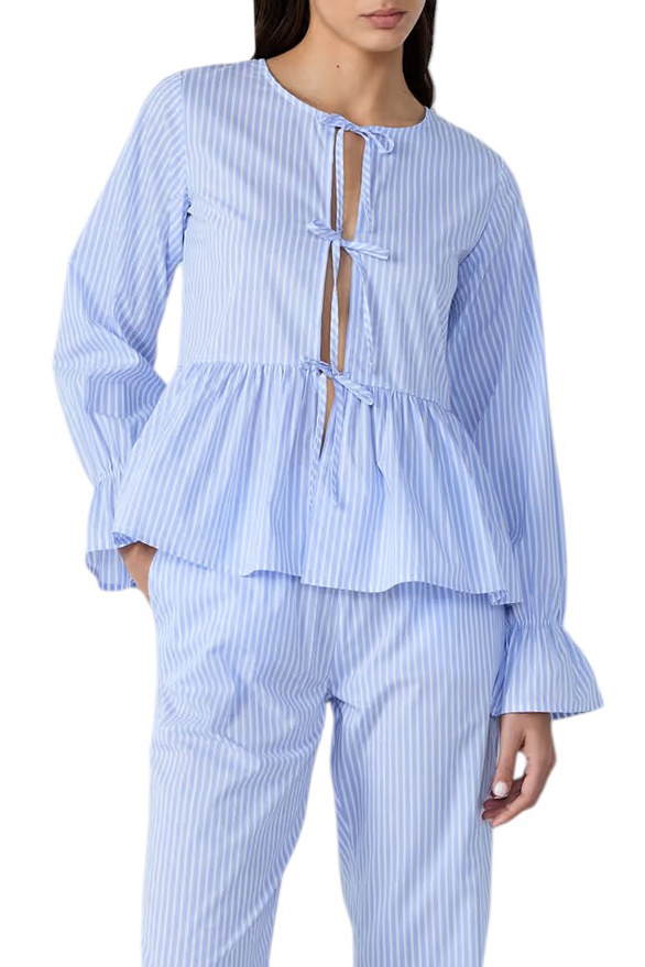 Пижамная рубашка POPPI в полоску|Основной цвет:Синий Женский Etam Пижамная рубашка POPPI в полоску (цвет ), артикул 6550820 | Фото 1