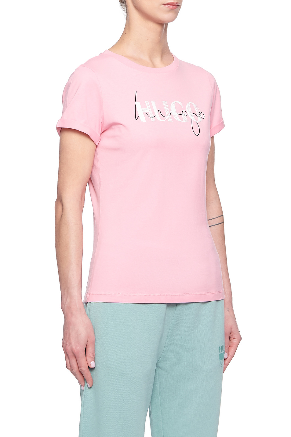 HUGO Приталенная футболка из натурального хлопка (цвет ), артикул 50453144 | Фото 3